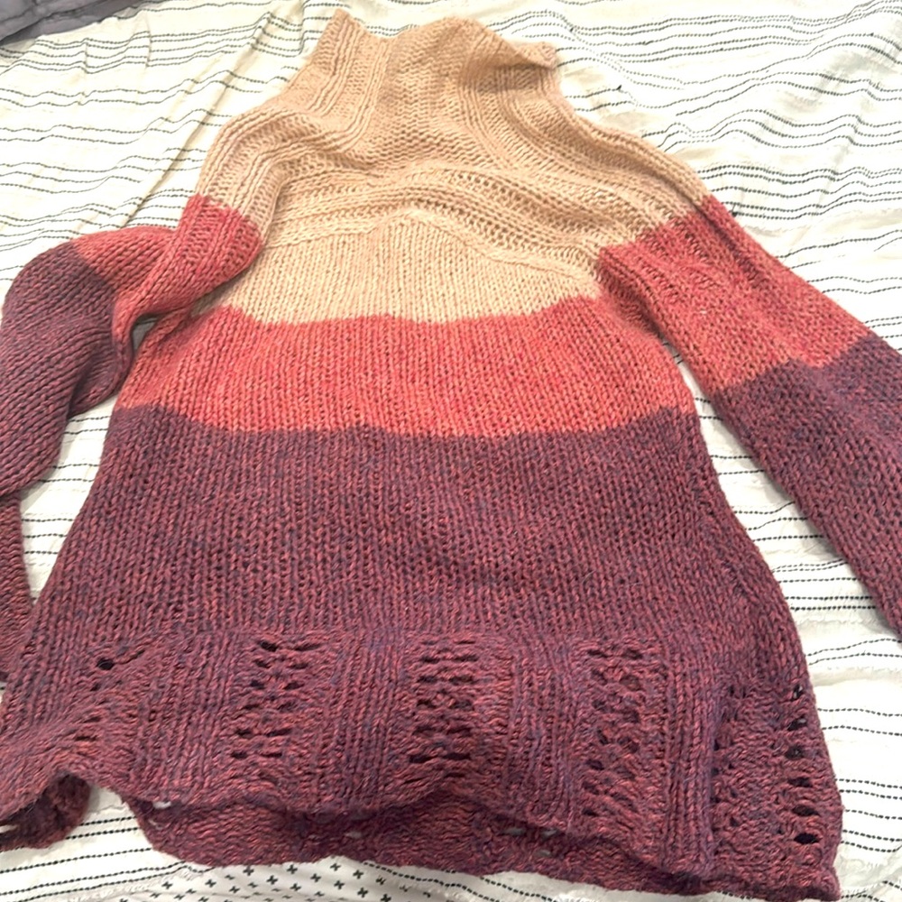 Anthro Sleeping on Snow color block sweater